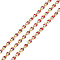 Ion Plating(IP) 304 Stainless Steel Dapped Chains, with Enamel with Spool, Soldered, Cerise, 8.5x4x1.5mm