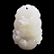 Natural White Jade Carved Pendants, Twelve Chinese Zodiac Signs Charms, Rabbit, 35~37.5x22.5~24.5x8~12mm, Hole: 1.6~1.8mm