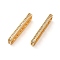 Brass Micro Pave Cubic Zirconia Multi-Strand Links, Cadmium Free & Nickel Free & Lead Free, Rectangle Connector, Spacer Bars, Real 18K Gold Plated, 23.5x2x6mm, Hole: 1.2mm