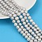 Natural Cultured Freshwater Pearl Beads Strands, Potato, Grade A++, Gray, 8~9mm, Hole: 0.7mm, about 50~51pcs/strand, 34~34.8cm