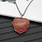 Watermelon Stone Glass Pendant Necklaces, 19.69 inch(50cm)