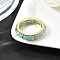 Original Design 925 Sterling Silver Finger Rings, with Natural Amazonite, Real 18K Gold Plated, 5.5mm, Inner Diameter: 18mm