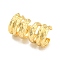 Rack Plating Brass Multi Lines Cuff Earrings, Long-Lasting Plated, Lead Free & Cadmium Free, Real 18K Gold Plated, 12.5x14.5x11mm