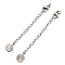 Tarnish Resistant 304 Stainless Steel Curb Chain Extender, End Chains with Lobster Claw Clasps and Sun Chain Tabs, Stainless Steel Color, 68mm