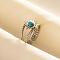 304 Stainless Steel Sun Cuff Rings, Love Design Glass Open Ring for Women Men