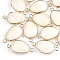 Natural White Jade Links connectors, with Brass Findings, Nickel Free, Faceted, Dyed, teardrop, Golden, 27.5x14.5~15x6~6.5mm, Hole: 2mm
