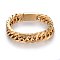 Ion Plating(IP) 304 Stainless Steel Curb Chains Bracelets, with Box Clasps, Faceted, Matte Gold Color, 9-1/2 inch(24cm)