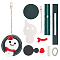 Christmas Theme Imitation Leather Sew on Coin Purse Kit, Including Needle, Thread, Tape, Fabric, Zipper, Snowman Pattern, 6.6~30.7x3.4~10.4x0.15cm, Snowman: 120x67x1.5mm