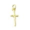 Brass Pendants, Cadmium Free & Nickel Free & Lead Free, Cross, Real 18K Gold Plated, 17.5x7x2mm