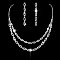 Horse Eye Brass Rhinestone Pendant Necklaces & Stud Dangle Earrings Sets, Crystal, 510mm 
