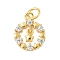 925 Sterling Silver Micro Pave Clear Cubic Zirconia Star Ring Charms, with Jump Ring and 925 Stamp, Golden, 14x11x2.5mm, Hole: 3.5mm