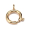 Brass Spring Ring Clasps, Long-Lasting Plated, Real 18K Gold Plated, 19x13.8x2.5mm, Hole: 2.3mm