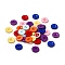 Resin Buttons, Dyed, Flat Round, Mixed Color, 15x2.5mm