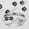 Brass Rhinestone Finger Rings for Women, Dog Footprint with Heart, Platinum, US Size 7(17.3mm)