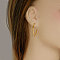 304 Stainless Steel Minimalist Rhombus Stud Earrings, Golden, 29x20mm
