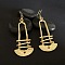 Ladder Pattern Alloy Dangle Earrings, Golden, 55x18mm