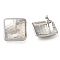 304 Stainless Steel Rhombus Stud Earrings, Stainless Steel Color, 27.5x27.5mm