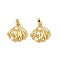 Brass Pendants, Cadmium Free & Lead Free, Shell Shape Charms, with ABS Imitation Pearls, Real 18K Gold Plated, 17x17.5x5.5mm, Hole: 4x2.5mm