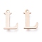 PVD Vacuum Plating  304 Stainless Steel Charms, Laser Cut, Alphabet, Rose Gold, Letter.L, 12x8.5x0.8mm, Hole: 1mm