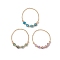 3Pcs Natural Amethyst & Apatite & Moss Agate Rings, with Brass Cable Chains, Inner Diameter: 17mm