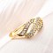 Brass Micro Pave Clear Cubic Zirconia Rings for Women, Rack Plating, Cadmium Free & Lead Free, Lasting Plated, Real 18K Gold Plated, 9mm, Inner Diameter: 18.3mm
