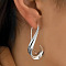 Twist Alloy Dangle Earrings, Platinum, 35mm