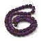 Electroplated Natural Lava Rock Beads Strands, Hexagon, Purple Plated, 7~8.5x7.5x6.5mm, Hole: 1.5mm, about 50pcs/strand, 11.81''(30cm)