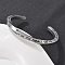 Viking Word Always in My Heart 304 Stainless Steel Enamel Cuff Bangles for Women, Stainless Steel Color, Inner Diameter: 2x2-1/2  inch(5x6.2cm)
