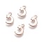201 Stainless Steel Charms, Moon with Star, Rose Gold, 11x7x1mm, Hole: 1.5mm
