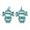 Spray Painted Brass Pendants, Girl, Cyan, 20x16x2mm, Hole: 3mm