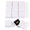 Rhombus Textured Cardboard Ring Gift Storage Boxes, Finger Ring Package Supplies, Square, White, 5x5x3cm