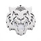 Non-Tarnish 304 Stainless Steel Pendants, Laser Cut, Tiger, Stainless Steel Color, 42x39x2mm, Hole: 2mm
