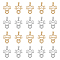 20Pcs 2 Colors 304 Stainless Steel Pendants, Laser Cut, Hollow, Girl Charms, Golden & Stainless Steel Color, 18.5x14.5x1.5mm, Hole: 2.5x5.5mm, 10pcs/color
