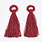 Polyester Tassel Big Pendant Decorations, Brown, 98~110x24~26x10~15mm, Hole: 14mm