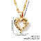 Elegant Fashion Angel Wing Heart Pendant Necklaces, Perfect Gift for Her, Golden, 15.75 inch(40cm)