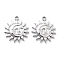 Anti-Tarnish 304 Stainless Steel Pendants, Sun Charm, Stainless Steel Color, 29.5x26.5x3.5mm, Hole: 2.5mm