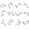 Brass Micro Pave Cubic Zirconia Pendants, Twelve Constellations, Golden, Golden, 11~23x17~28x3~4.5mm, Hole: 1~1.5mm, 12pcs/set, 1 set/box