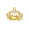 304 Stainless Steel Micro Pave Rhinestone Pendants, Crab, Golden, 15x18x2mm, Hole: 1.6mm