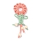 Polycotton Fabric Big Pendants, with Wood Beaded, Flower of Life Charms, Tomato, 137~142x52~55x11.5mm, Hole: 5x5mm