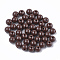 Opaque Plastic Beads, Round, Coconut Brown, 6x5.5mm, Hole: 1.8mm, about 4790pcs/500g