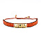 Vintage Glass Seed Beads Braided Bead Bracelets, Rivet Bracelets for Women, with Alloy, Orange