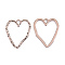 Alloy Hollow Pendants, Textured, Heart, Platinum, 35x30x1.5mm, Hole: 4x3mm