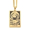 304 Stainless Steel Tarot Pendant Necklaces, Cable Chain Necklaces, Cancer, 23.23~24.21 inch(59~61.5cm)