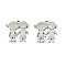 Non-Tarnish 201 Stainless Steel Pendants, Girl, Stainless Steel Color, 16x15.5x1mm, Hole: 1.5mm