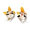 Handmade Lampwork Pendants, Cartoon Animal, Gold, 26.5x16.5x10mm, Hole: 3x1.5mm