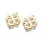 201 Stainless Steel Links connectors, Clover, Golden, 21.5x16.5x1mm, Hole: 1.4mm