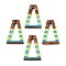 Epoxy Resin & Walnut Wood Pendants, Geometric Charms, Trapezoid, 38x25x3.5mm, Hole: 2mm