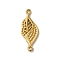 304 Stainless Steel Connector Rhinestone Settings, Leaf, Real 18K Gold Plated, Fit for 1.2mm Rhinestone, 26.5x10.5x2.5mm, Hole: 1.5mm