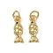 Brass Micro Pave Cubic Zirconia Charms, Fish, with Jump Ring, Long-Lasting Plated, Cadmium Free & Lead Free, Rack Plating, Real 18K Gold Plated, 14x5x3mm, Hole: 3mm
