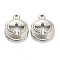 Non-Tarnish 304 Stainless Steel Pendants, Flat Round with Hollow Bird, Stainless Steel Color, 14x11.5x2.5mm, Hole: 0.7mm